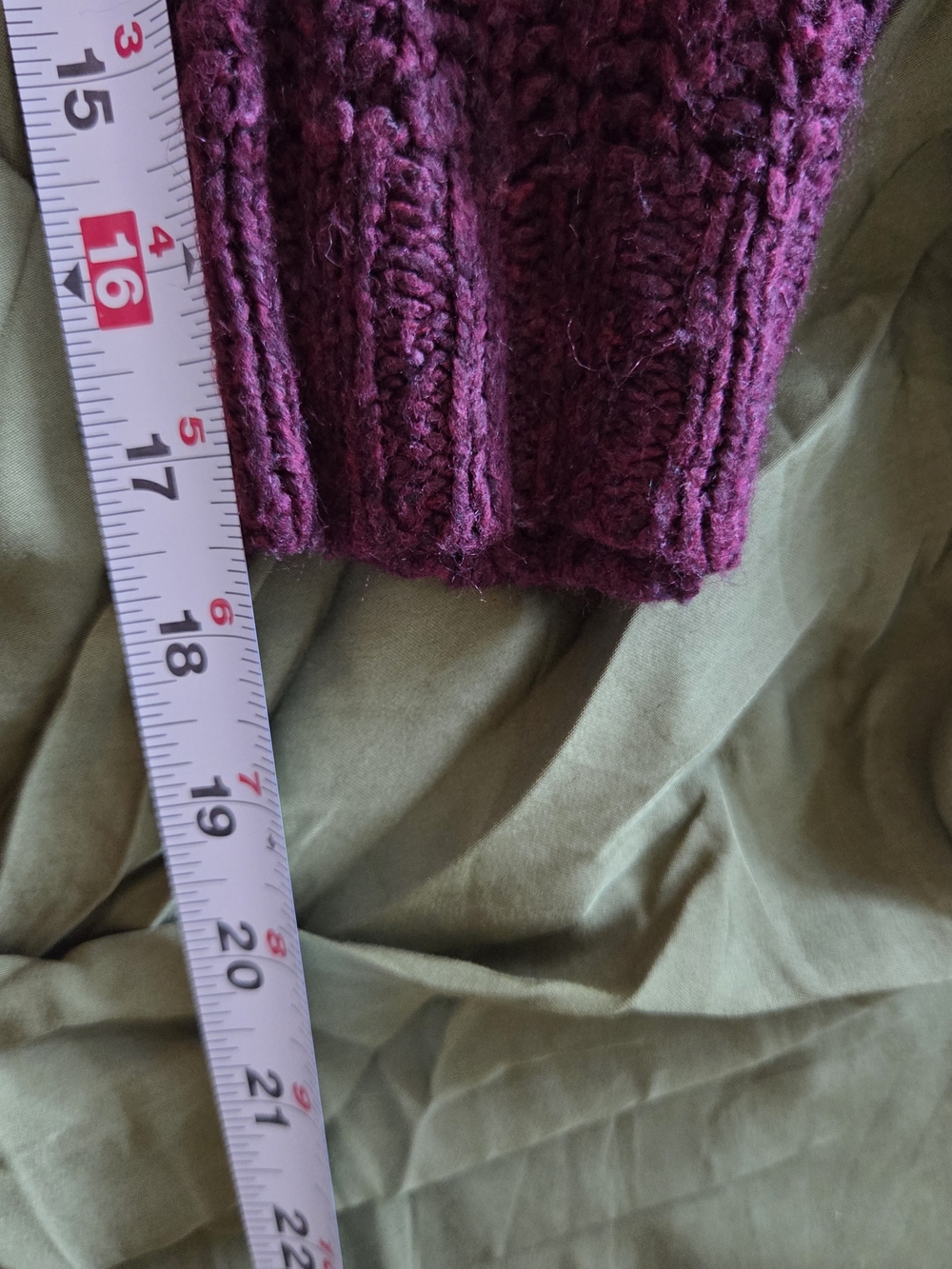 American Eagle Outfitters Burgundy Chunky Opend Knit Cropped Sweater - Picture 6 of 6
